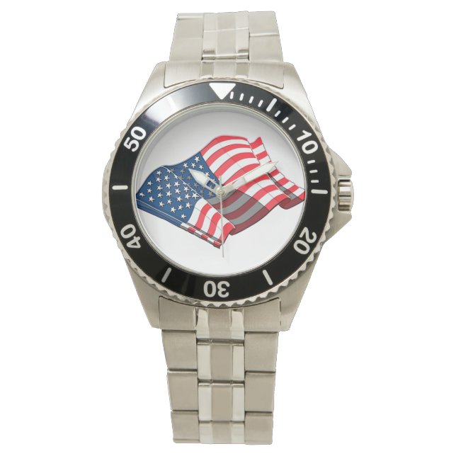 American Flagga Stainless Watch Armbandsur (Framsida)