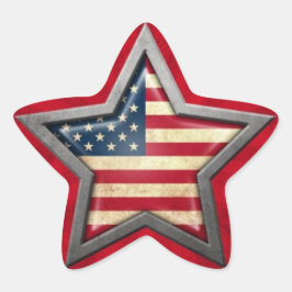 American Flagga Star med ljusstråle Stjärnformat Klistermärke