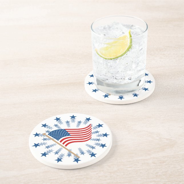 American Flagga Starburst Fireworks 4:e juli Underlägg (Sidan)