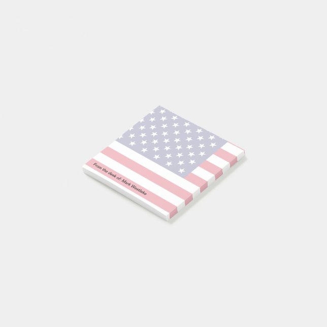 American Flagga Stars och stripes Theme Post-it Block (Vinklad)