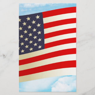 American Flagga Stars Rand Honor Freedom Troops Brevpapper