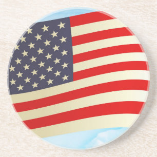 American Flagga Stars Rand Honor Freedom Troops Underlägg