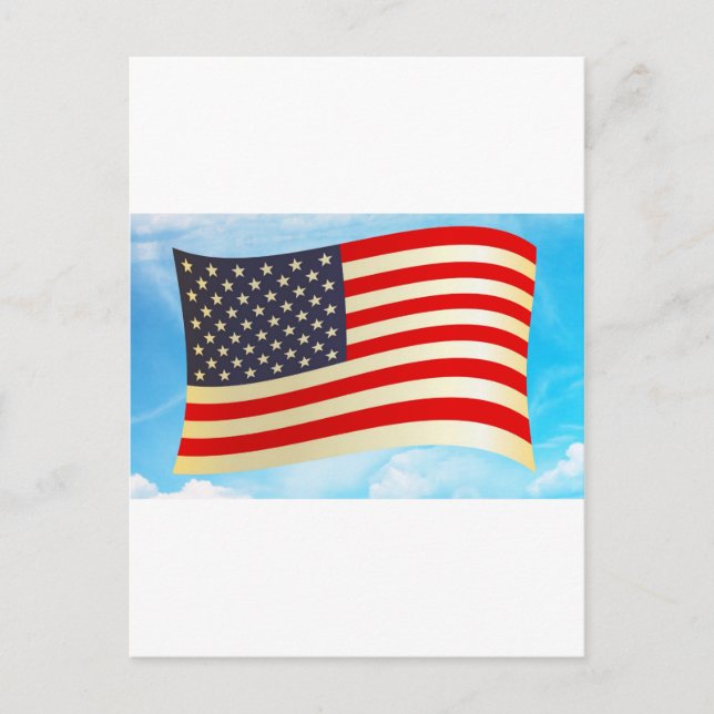American Flagga Stars Rand Honor Freedom Troops Vykort (Framsida)