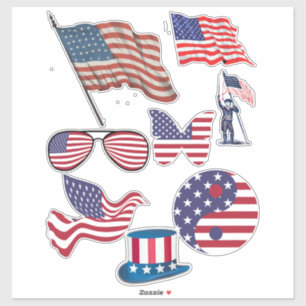 American Flagga Stars Rand Patriotic Art Klistermärken