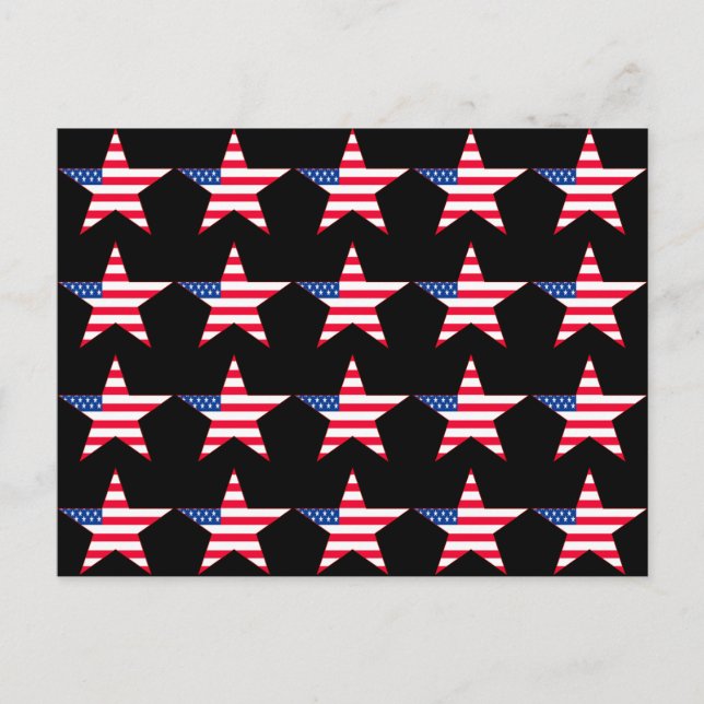 American Flagga Stars Vykort (Framsida)