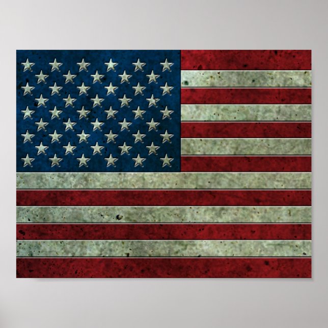 American Flagga Steel Effect Poster (Framsidan)