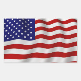 American Flagga Sticker Rektangulärt Klistermärke