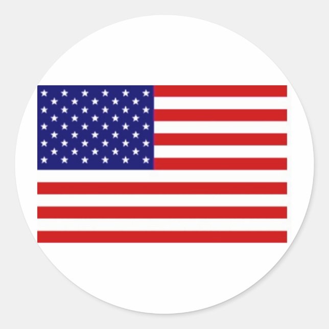 American Flagga Sticker Runt Klistermärke (Framsida)