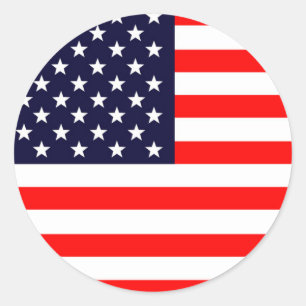 American Flagga Sticker Runt Klistermärke