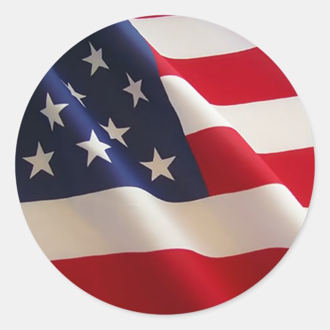 American Flagga Stickers Runt Klistermärke (Framsida)