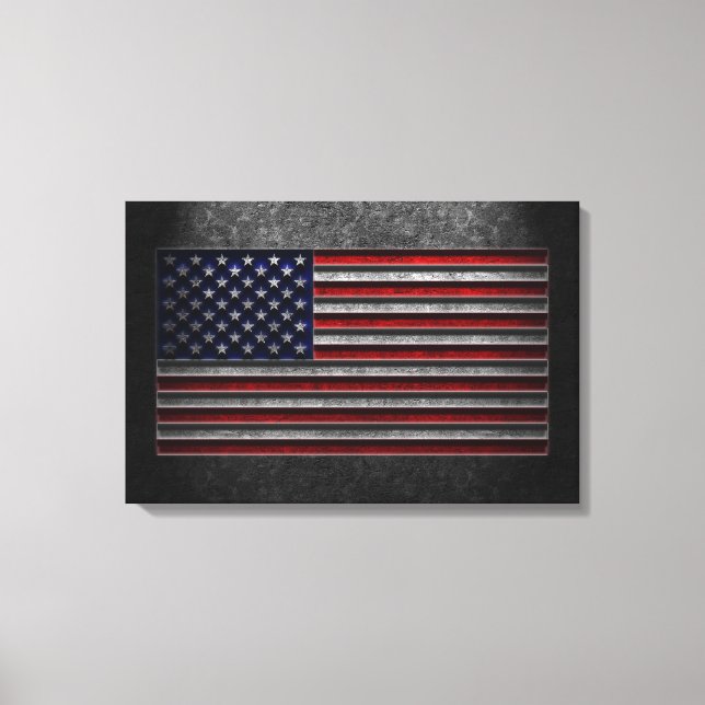 American Flagga Stone Struktur Canvastryck (Framsida)