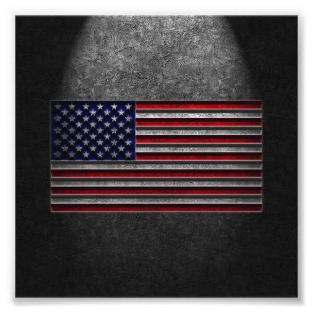 American Flagga Stone Struktur Fototryck (Framsidan)
