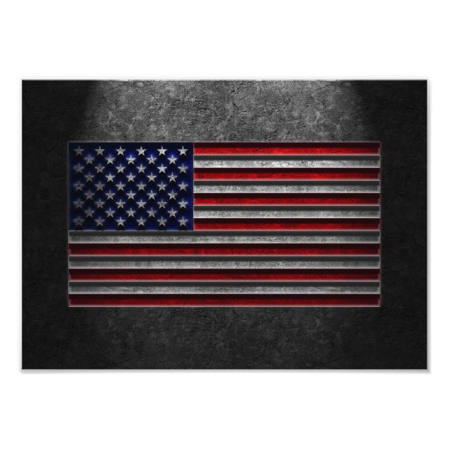 American Flagga Stone Struktur Fototryck (Framsidan)