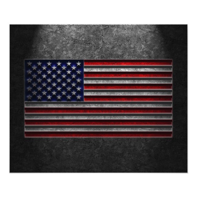 American Flagga Stone Struktur Fototryck (Framsidan)