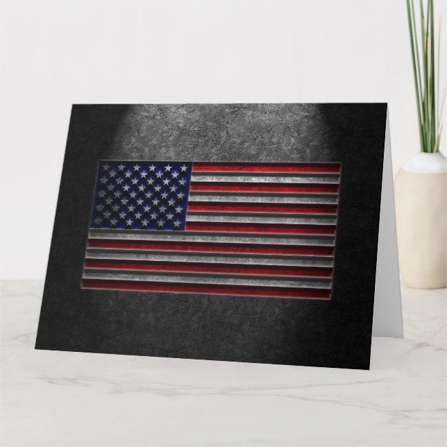 American Flagga Stone Struktur Kort (Framsida)