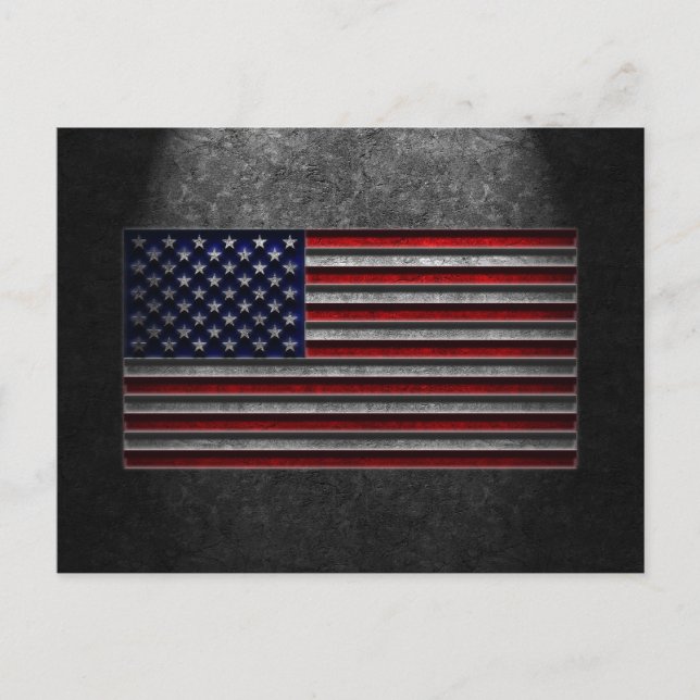 American Flagga Stone Struktur Meddelande Vykort (Framsida)