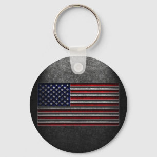 American Flagga Stone Struktur Nyckelring