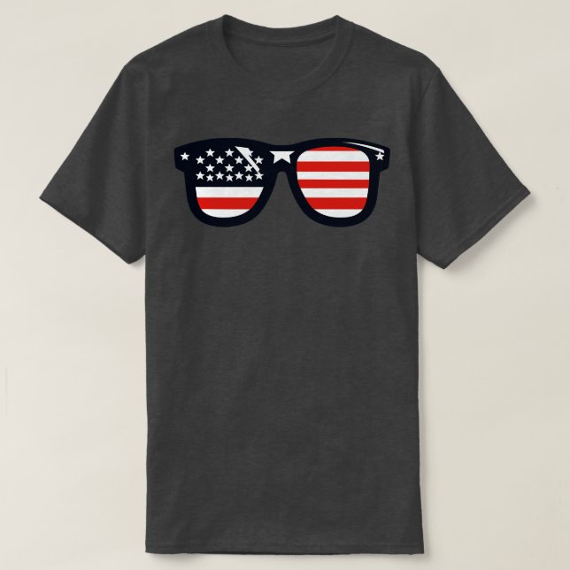 American Flagga Sunglasses T Shirt (Design framsida)