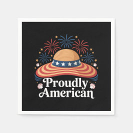 American Flagga Sunhat - stolt amerikansk Pappersservett