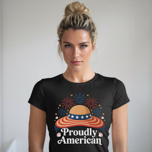 American Flagga Sunhat - stolt amerikansk T Shirt