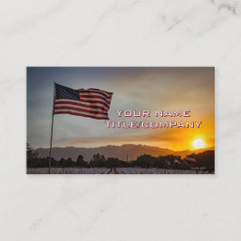 American Flagga Sunset Company Namn Affärskort Visitkort