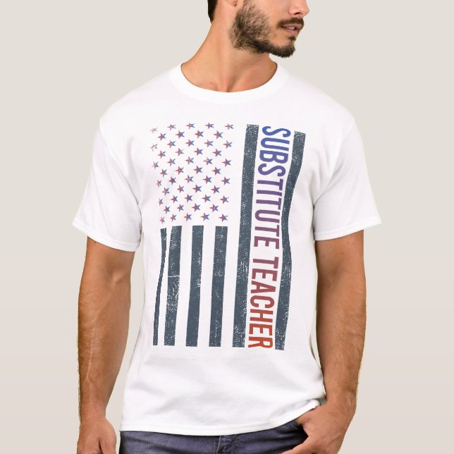 American Flagga - Suppleant Lärare T Shirt (Framsida)