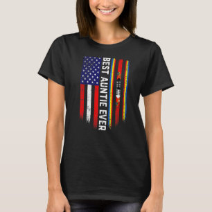 American Flagga & Swaziland Flagga Best Auntie någ T Shirt
