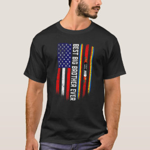 American Flagga & Swaziland Flagga Best Big Brothe T Shirt