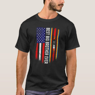 American Flagga & Swaziland Flagga Best Big Brothe T Shirt