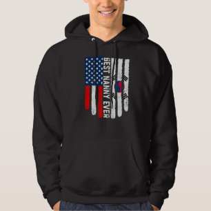 American Flagga Sydkorea Flagga Best Nanny All Fam Hoodie