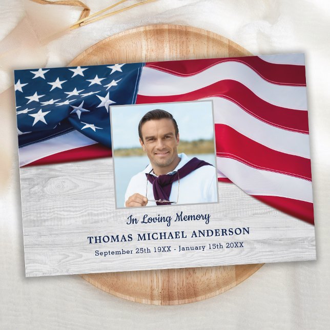 American Flagga Sympathy Veteran Memorial Funeral Tack Kort (Skapare uppladdad)