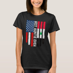 American Flagga Syrien Flagga Best Auntie All Fami T Shirt