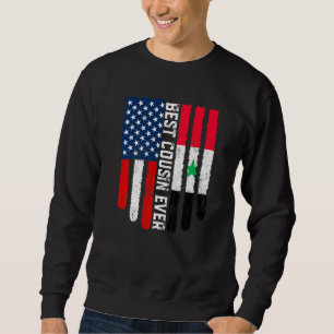American Flagga Syrien Flagga Best Cousin All Fami Lång Ärmad Tröja