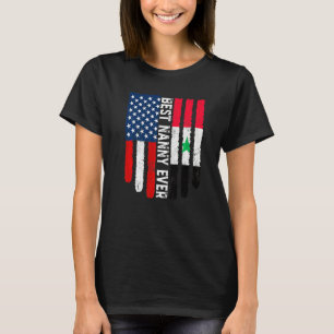 American Flagga Syrien Flagga Best Nanny All Famil T Shirt