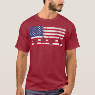 American Flagga T Shirt Chicken USA 4 juli