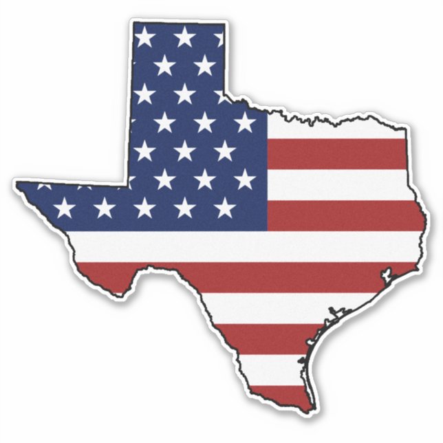 American Flagga Texas Klistermärken (Framsida)