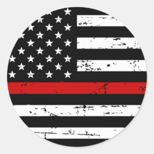 American Flagga Thin Red Line Runt Klistermärke
