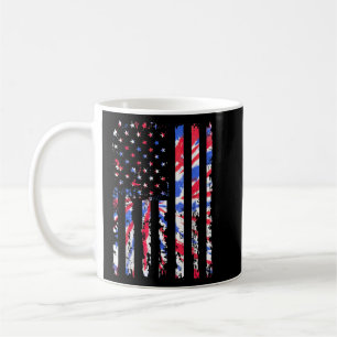 American Flagga Tie Dye Patriotic Vintage USA Kaffemugg