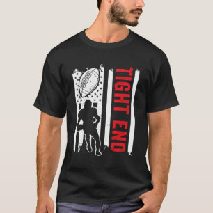 American Flagga Tight End Football Player Position T Shirt