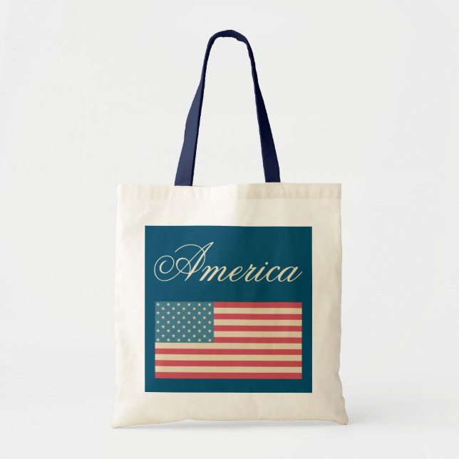 American Flagga Tote Bag Tygkasse (Framsidan)