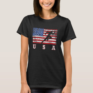 American Flagga Track & Fält Shirt, USA Gift, Trac T Shirt