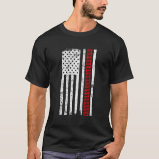 American Flagga Tracks Gift for Railroad Condu T Shirt