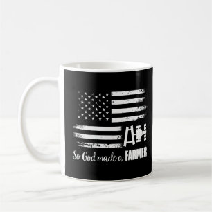American Flagga Tractor So God Made A Farmer T Kaffemugg