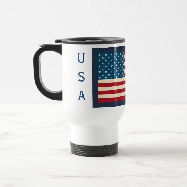 American Flagga Travel Coffee Mug Gift Resemugg (Vänster)