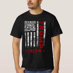 American Flagga Trump 2024 45/47 QR Dancing Code T Shirt