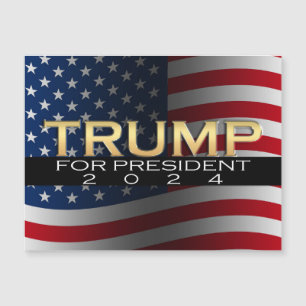 American Flagga Trump 2024 Guld Patriotic