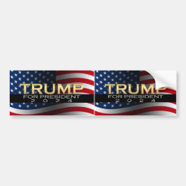 American Flagga Trump 2024 Guld Patriotic Bildekal