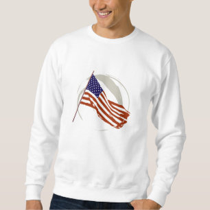American Flagga Tshirt Lång Ärmad Tröja