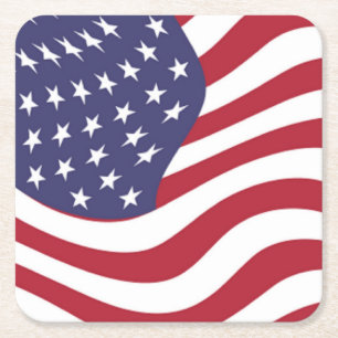 AMERICAN FLAGGA UNDERLÄGG PAPPER KVADRAT