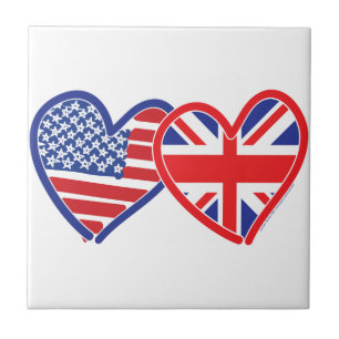 American Flagga Union Jack Flagga Hearares Kakelplatta
